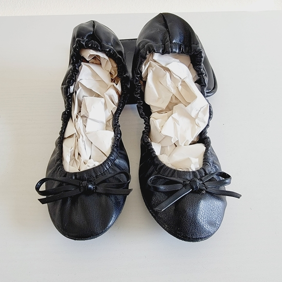 NWOT Heel Savers Ballet Flats with Travel Pouch Black Sz 7 - 8 - Picture 3 of 6